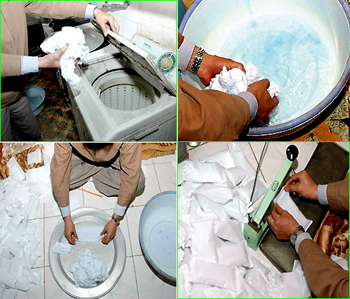 Recycling process cold towel